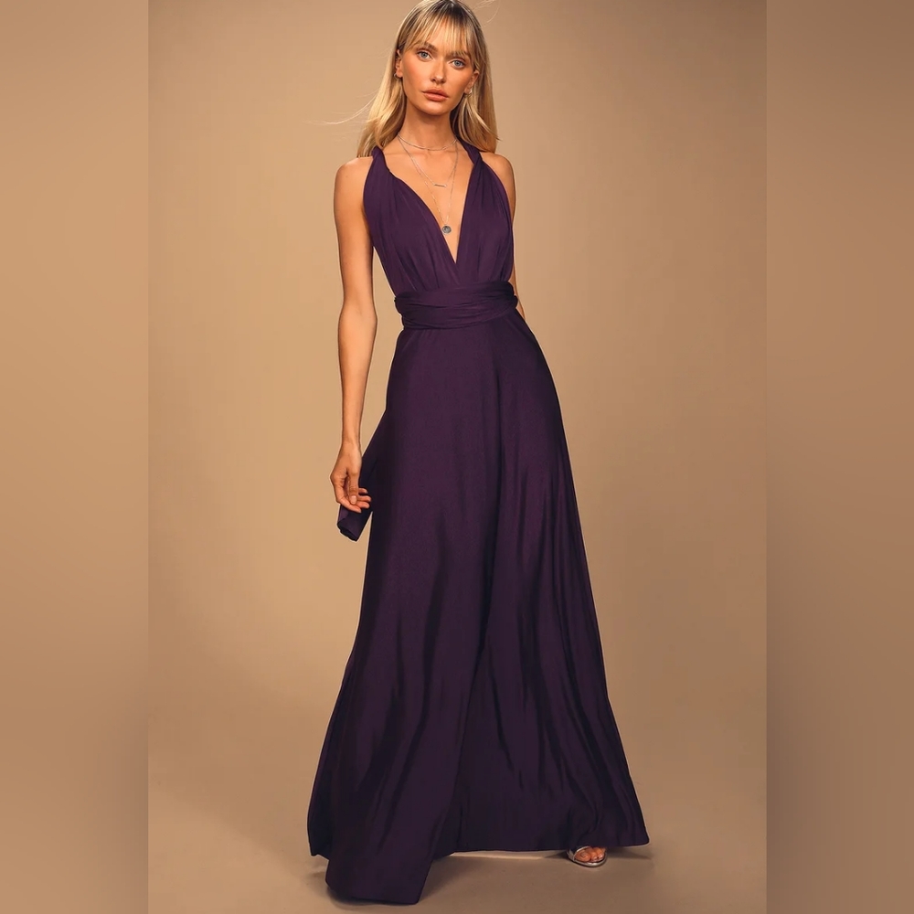Lulus infinity dress. Eggplant color. Size Large